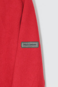 90'S FLEECE PULLOVER HOODIE JACKET / RED [SIZE: XL USED]