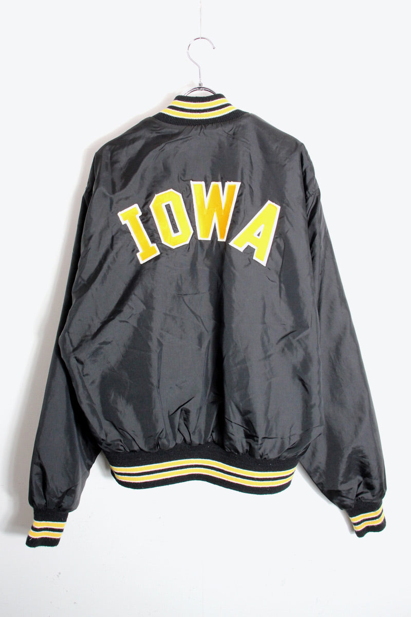 80'S IOWA NYLON STADIUM PUFF JACKET / BLACK [SIZE: L USED]