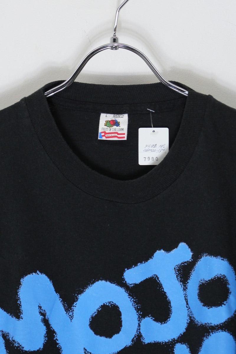 MADE IN USA 90'S S/S MOJO RADIO 95.5FM PRINT ADVERTISING T-SHIRT / BLACK [SIZE: L DEADSTOCK/NOS]