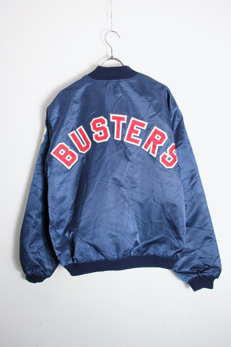 MADE IN USA 89'S SATIN STUDIUM PUFF JACKET / NAVY [SIZE: L USED]