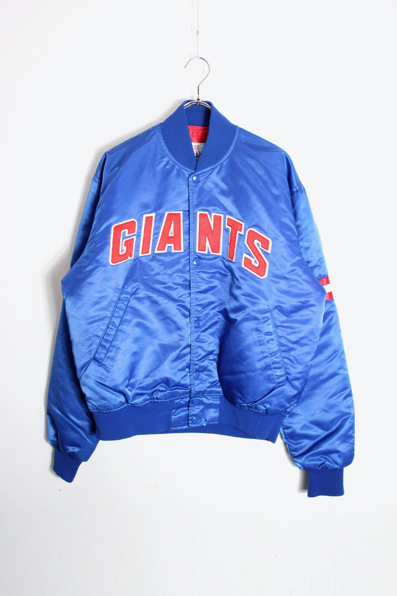 90'S NFL NY GIANTS NYLON STADIUM JACKET / BLUE [SIZE: M USED]