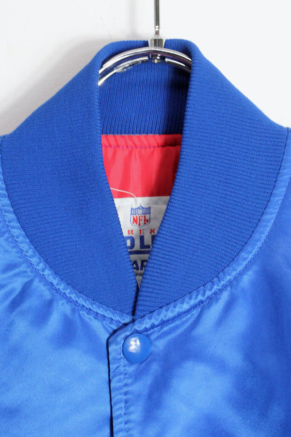 90'S NFL NY GIANTS NYLON STADIUM JACKET / BLUE [SIZE: M USED]