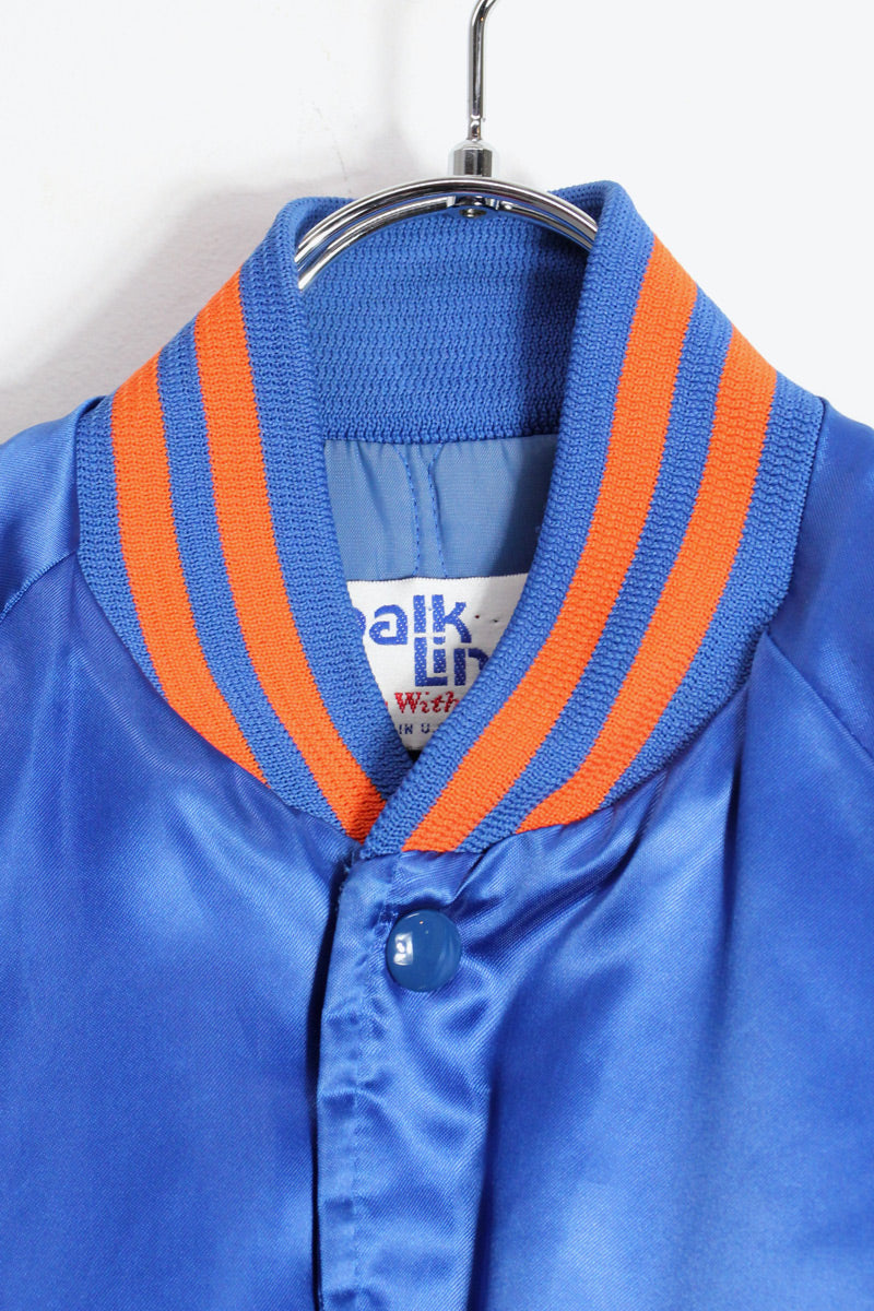 MADE IN USA 90'S NFL BRONCOS NYLON STADIUM JACKET / BLUE [SIZE: S USED]