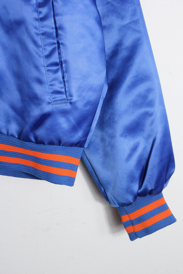 MADE IN USA 90'S NFL BRONCOS NYLON STADIUM JACKET / BLUE [SIZE: S USED]