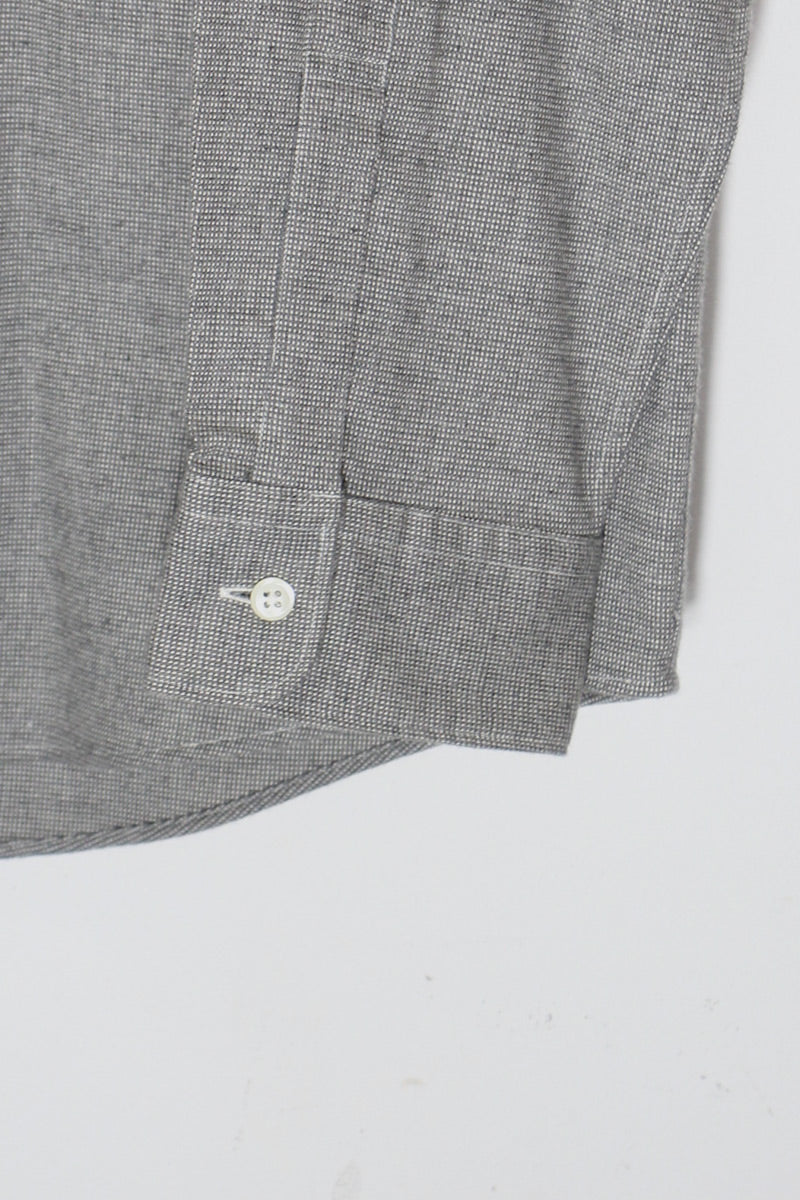 90'S L/S COTTON FLANNEL SHIRT / CHARCOAL GREY [SIZE: L USED]