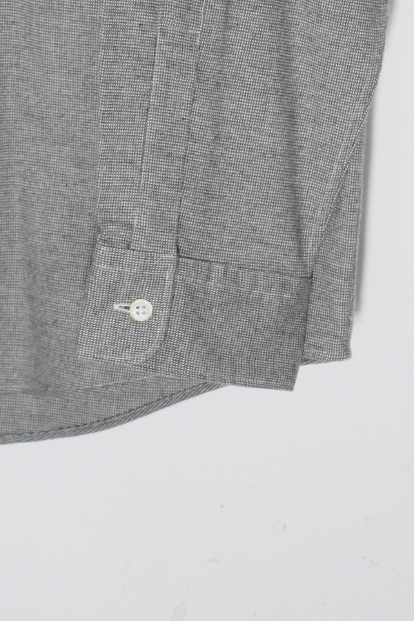90'S L/S COTTON FLANNEL SHIRT / CHARCOAL GREY [SIZE: L USED]