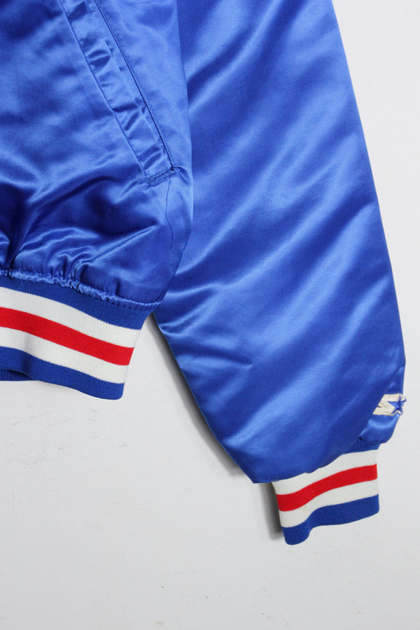 MADE IN USA 90'S MLB CUBS NYLON STADIUM JACKET / BLUE/RED [SIZE: L USED]