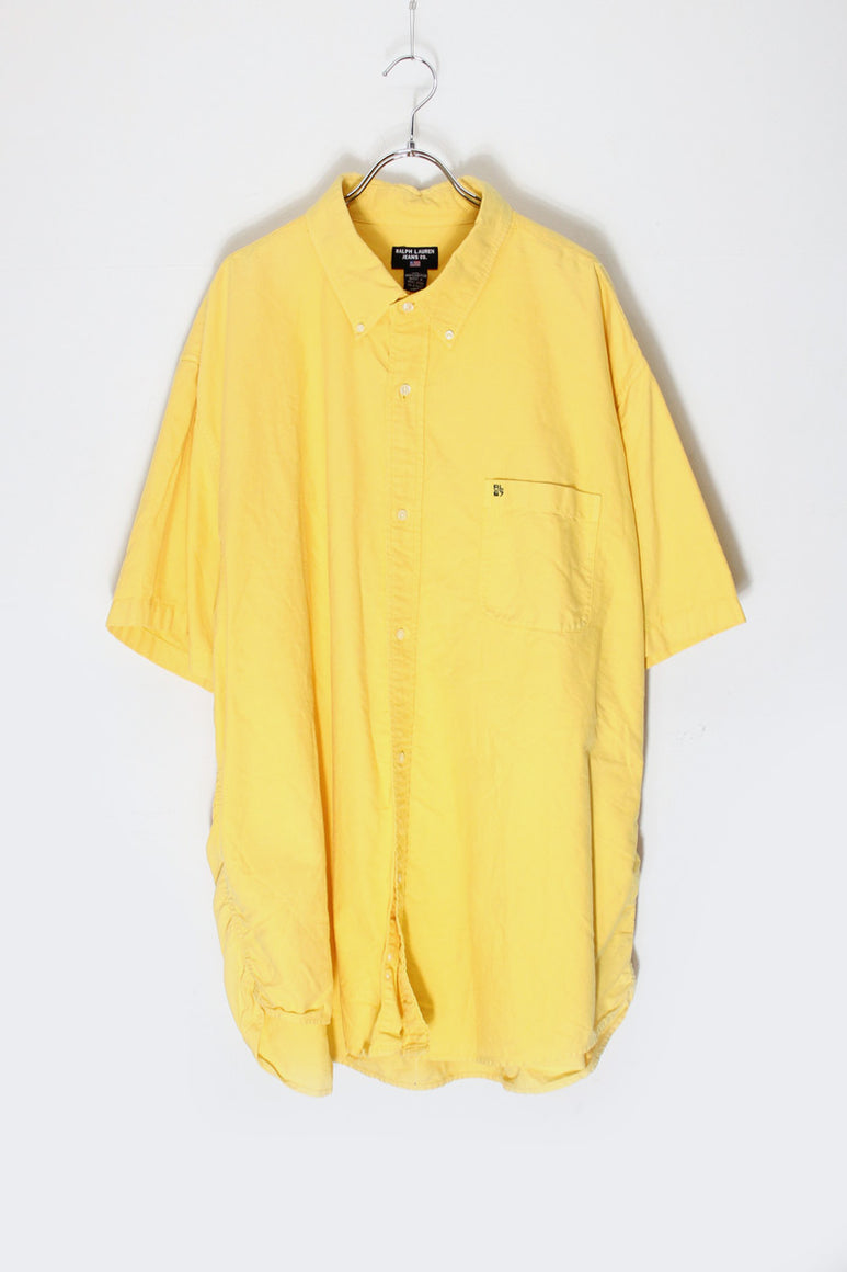 90'S S/S BD SHIRT / YELLOW [SIZE: XXL USED]