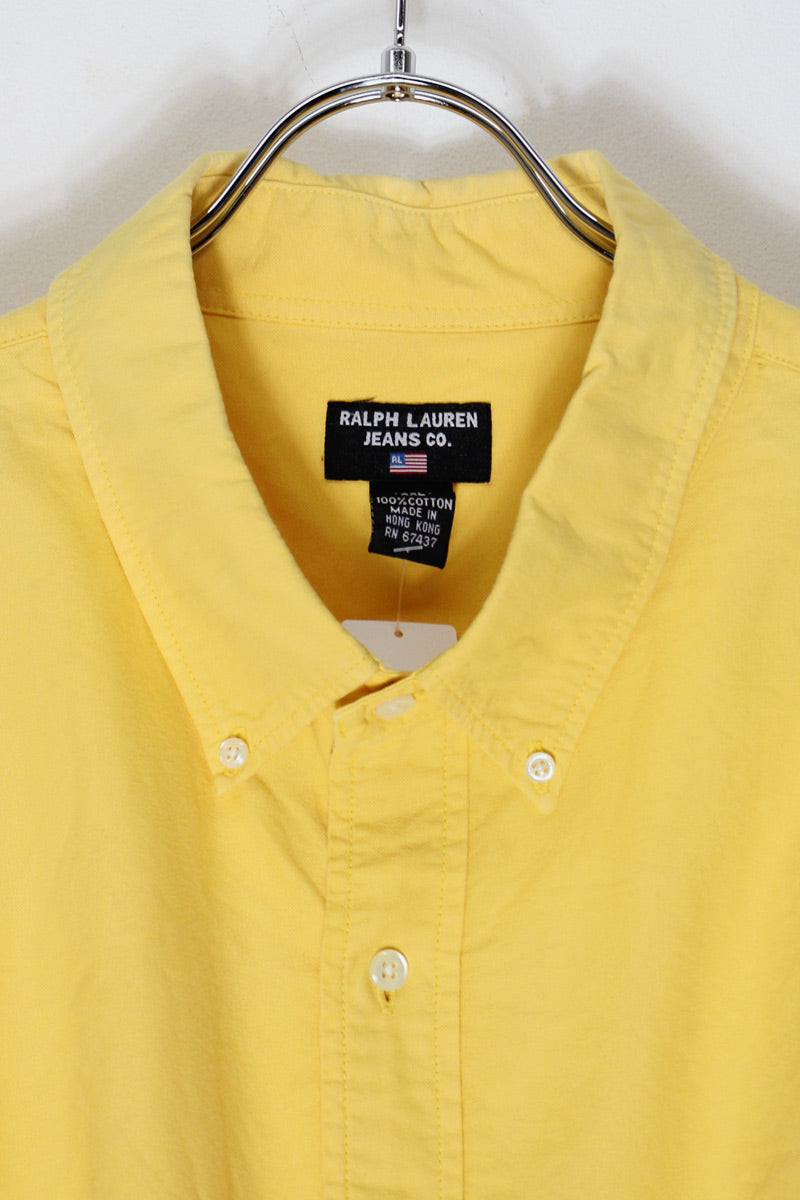 90'S S/S BD SHIRT / YELLOW [SIZE: XXL USED]