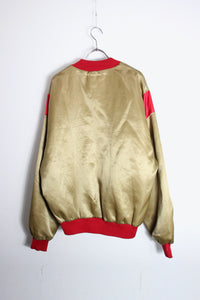 90'S NFL 49ERS NYLON STUDIUM PUFF JACKET / GOLD/RED [SIZE: L USED]