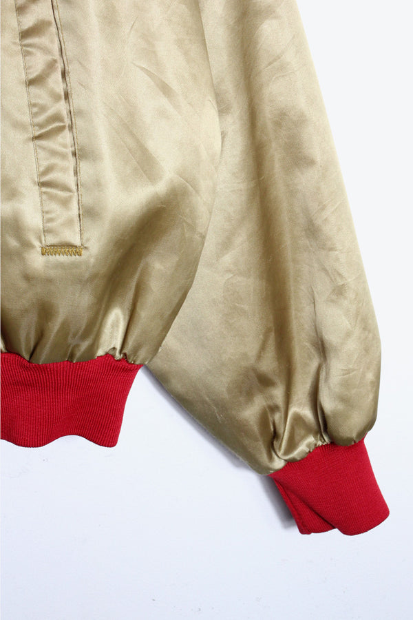 90'S NFL 49ERS NYLON STADIUM PUFF JACKET / GOLD/RED [SIZE: L USED]