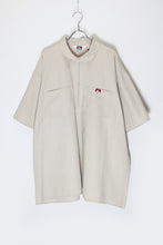 画像をギャラリービューアに読み込む, MADE IN USA 90&#39;S S/S HALF ZIP WORK SHIRT / BEIGE [SIZE: XXXL USED]
