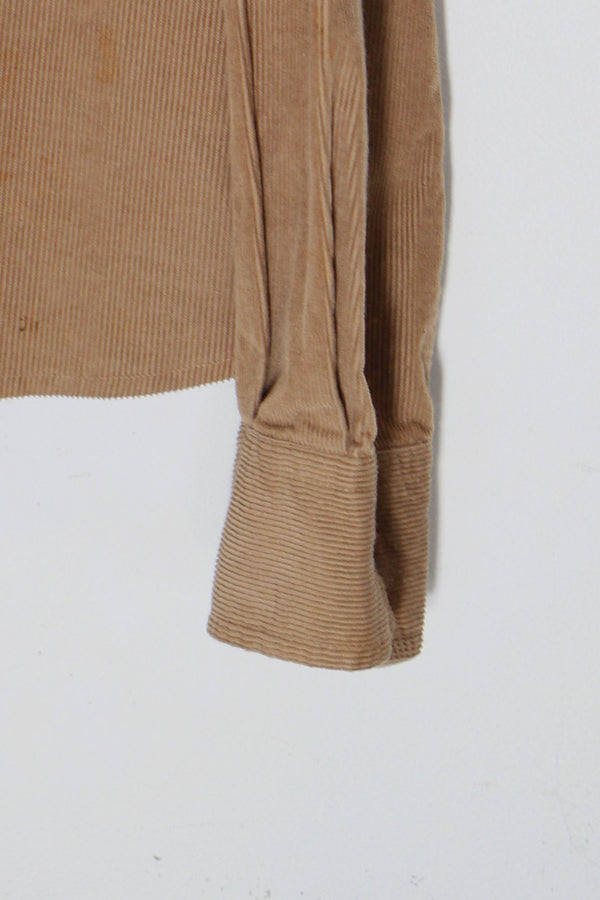 EARLY 00'S MADE IN ITALY STUDS CORDUROY SHIRT JACKET / BEIGE [SIZE: XL USED]