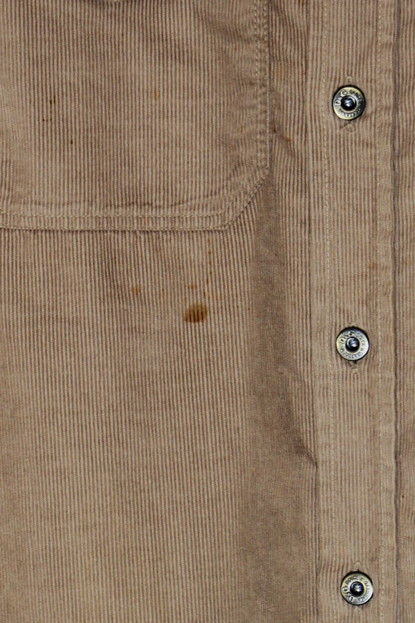 EARLY 00'S MADE IN ITALY STUDS CORDUROY SHIRT JACKET / BEIGE [SIZE: XL USED]