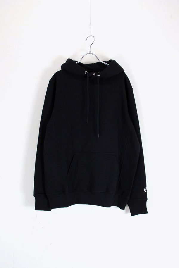 REVERSE WEAVE BUCK PRINT PULLOVER SWEAT HOODIE / BLACK [SIZE: M USED]