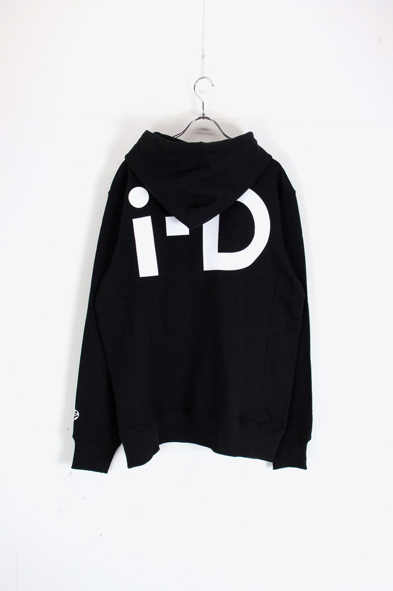 REVERSE WEAVE BUCK PRINT PULLOVER SWEAT HOODIE / BLACK [SIZE: M USED]