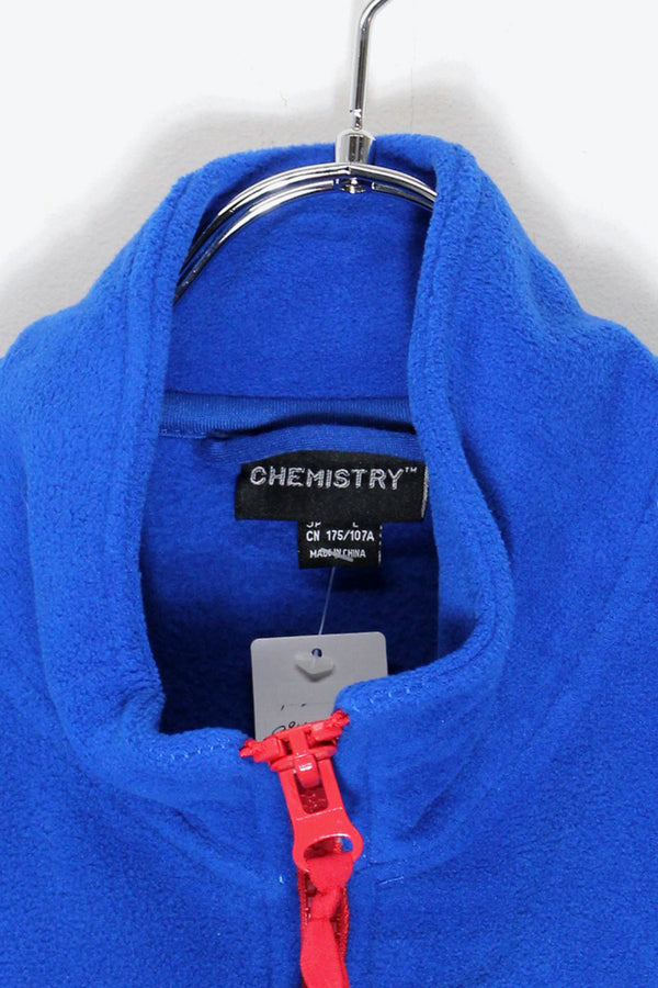 NASA LOGO PATCH ZIP FLEECE JACKET / BLUE / RED [ SIZE: L USED ]