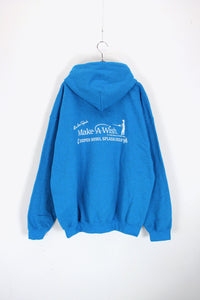 LOGO BEAR PRINT PULLOVER SWEAT HOODIE / TURQUOISE [SIZE: XL USED]