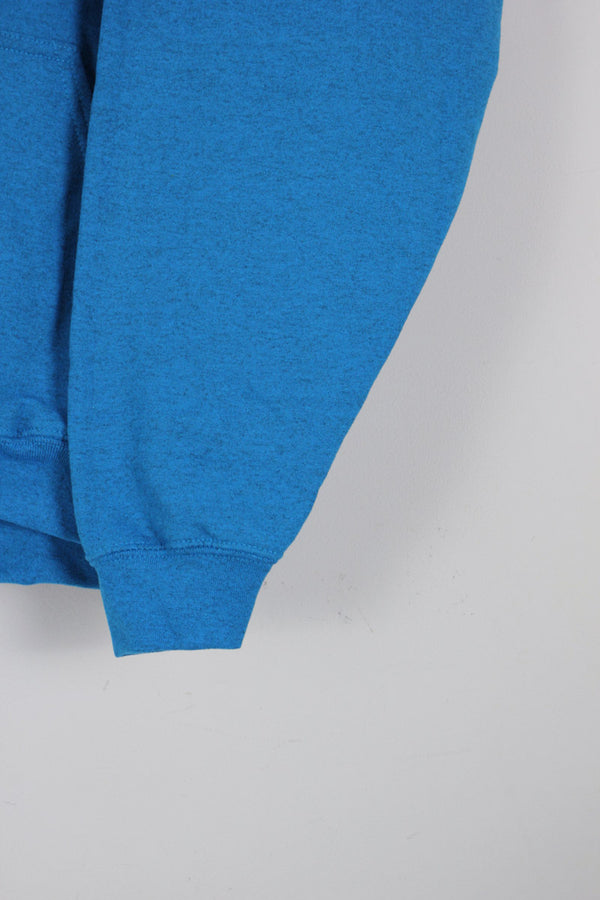 LOGO BEAR PRINT PULLOVER SWEAT HOODIE / TURQUOISE [SIZE: XL USED]