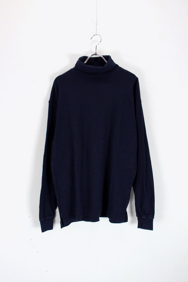 90'S TURTLE NECK CUTSEW / NAVY [SIZE: S USED]