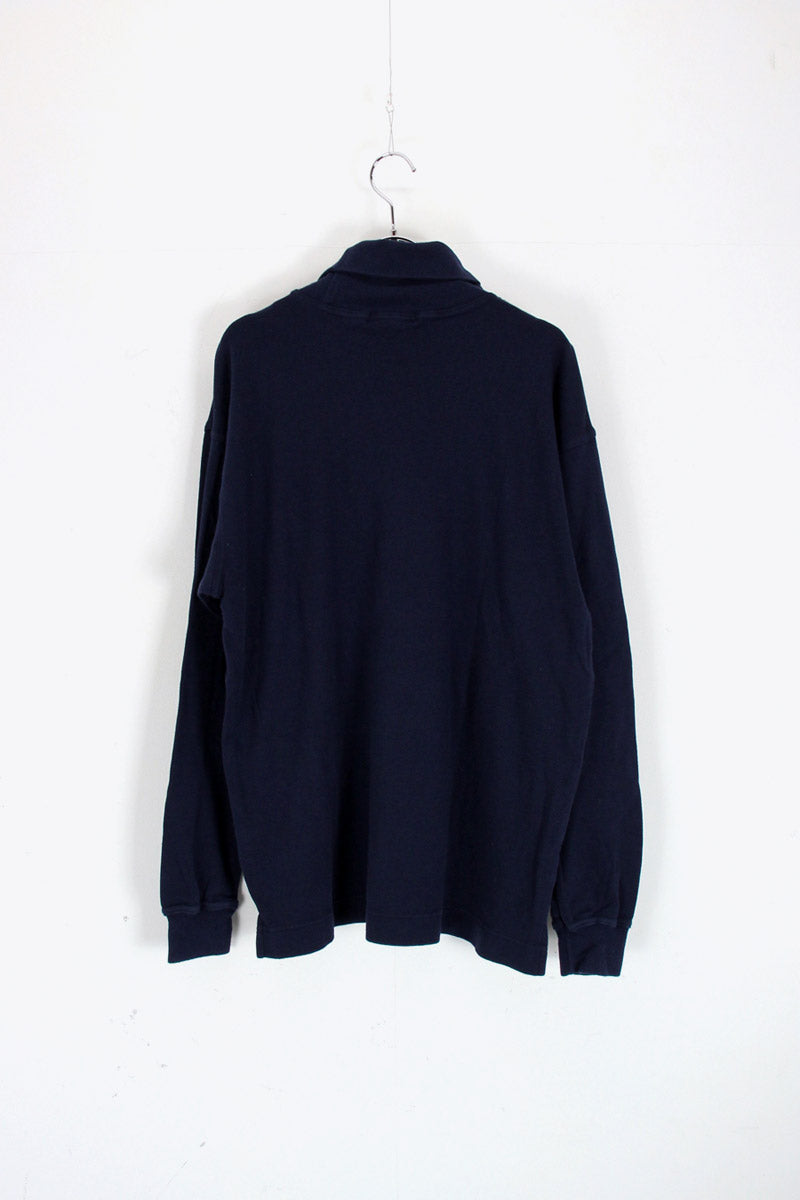 90'S TURTLE NECK CUT SAW / NAVY [SIZE: S USED]
