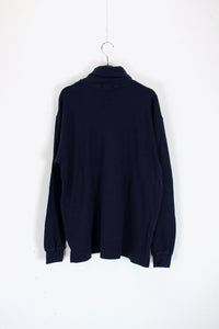 90'S TURTLE NECK CUT SAW / NAVY [SIZE: S USED]