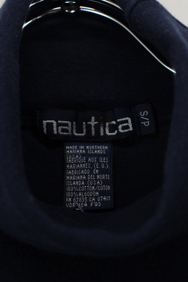90'S TURTLE NECK CUTSEW / NAVY [SIZE: S USED]