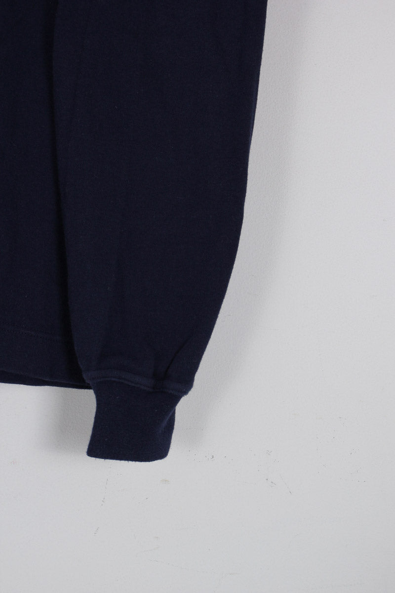 90'S TURTLE NECK CUT SAW / NAVY [SIZE: S USED]