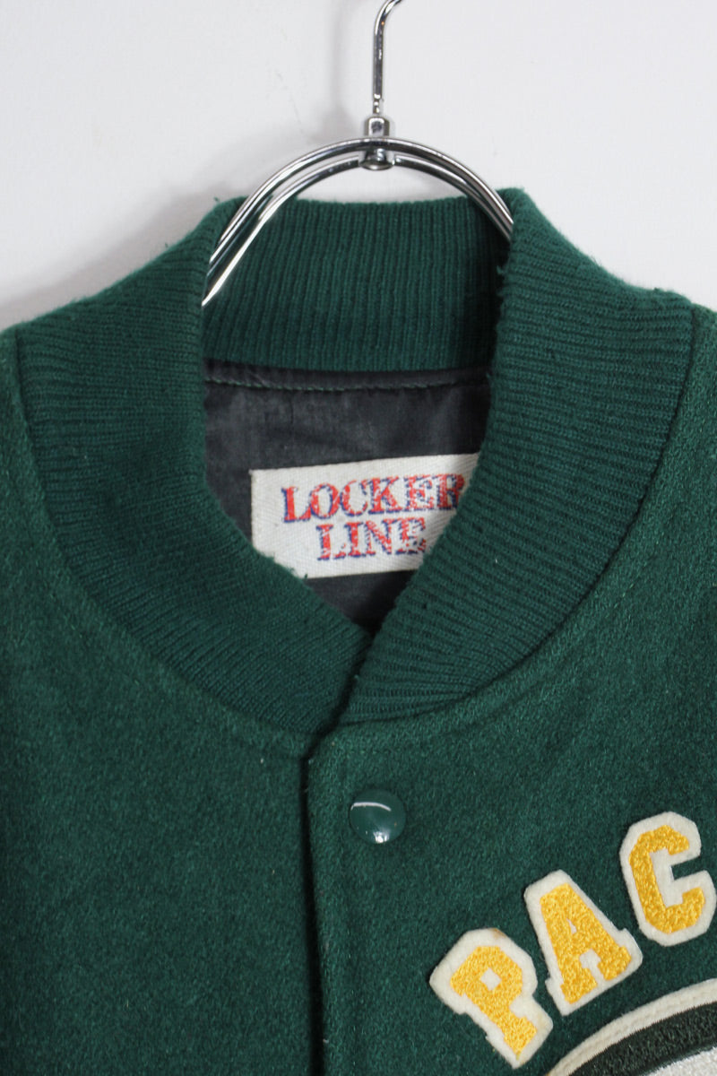 90'S NFL GREEN BAY PACKERS STADIUM JACKET / GREEN/WHITE [SIZE: M USED]