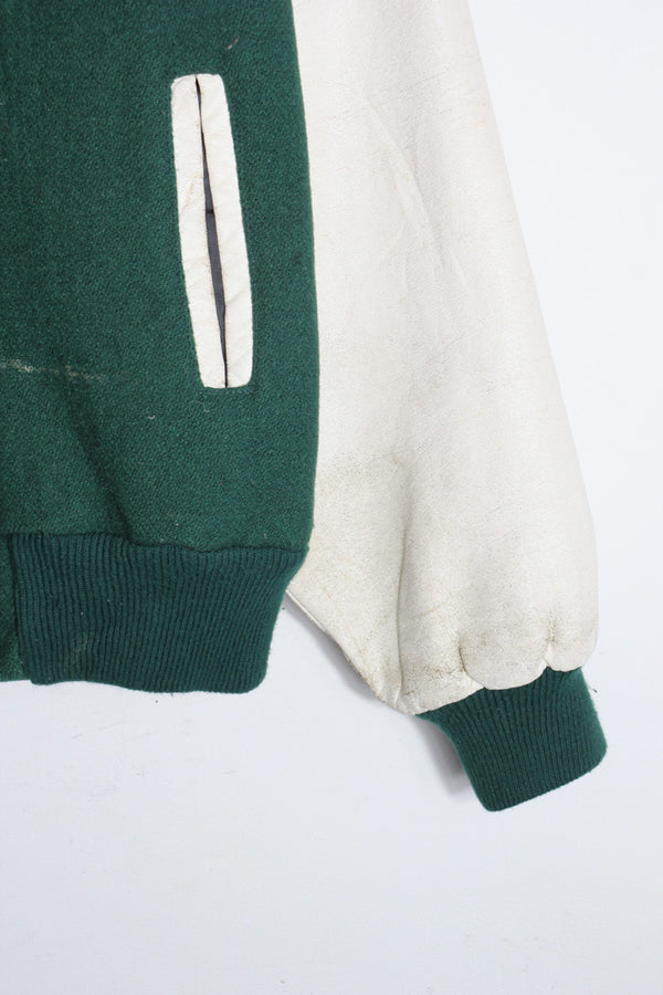 90'S NFL GREEN BAY PACKERS STADIUM JACKET / GREEN/WHITE [SIZE: M USED]