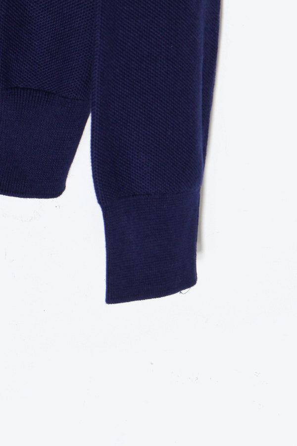 COTTON BORDER KNIT SWEATER DEADSTOCK / NOS / BLUE / NAVY / WHITE [ SIZE: M USED ]
