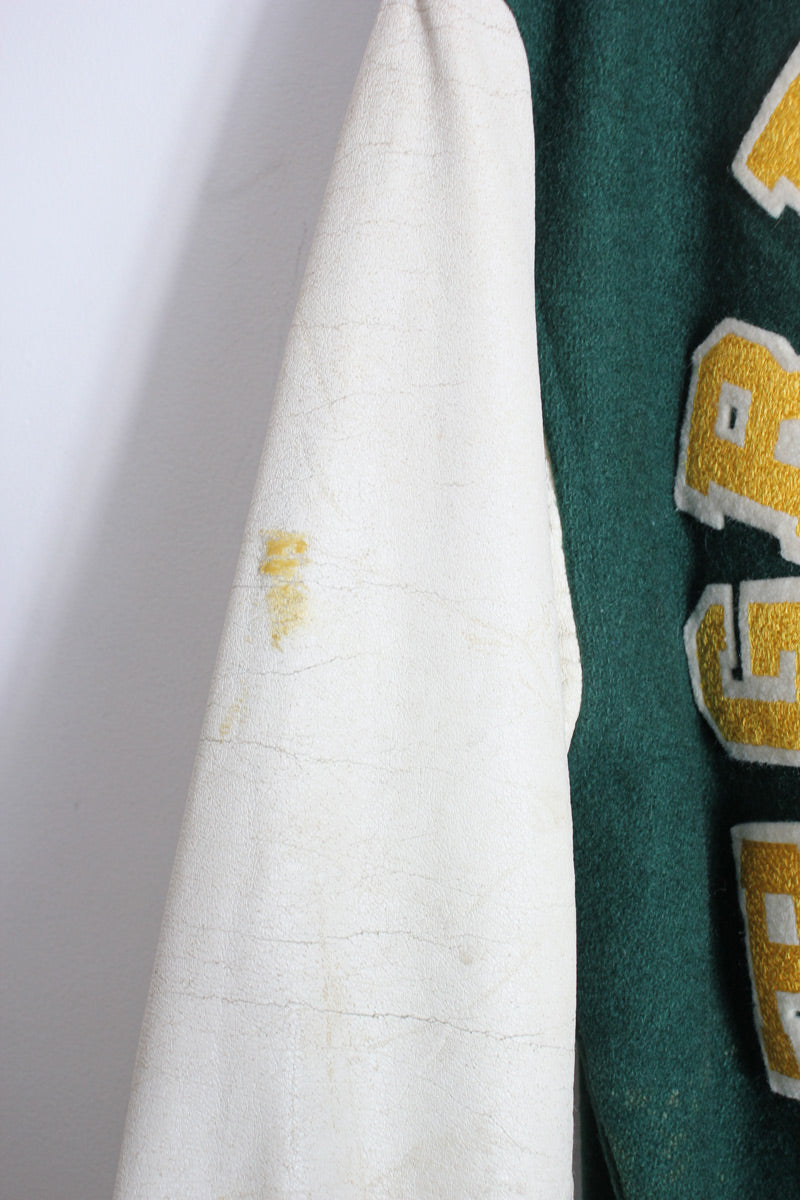 90'S NFL GREEN BAY PACKERS STADIUM JACKET / GREEN/WHITE [SIZE: M USED]