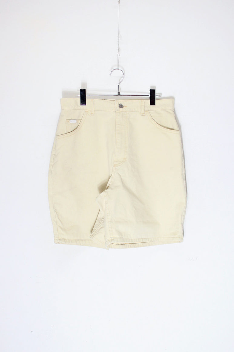 90'S COTTON TWILL SHORT PANTS / BEIGE [SIZE: 16-MED USED]