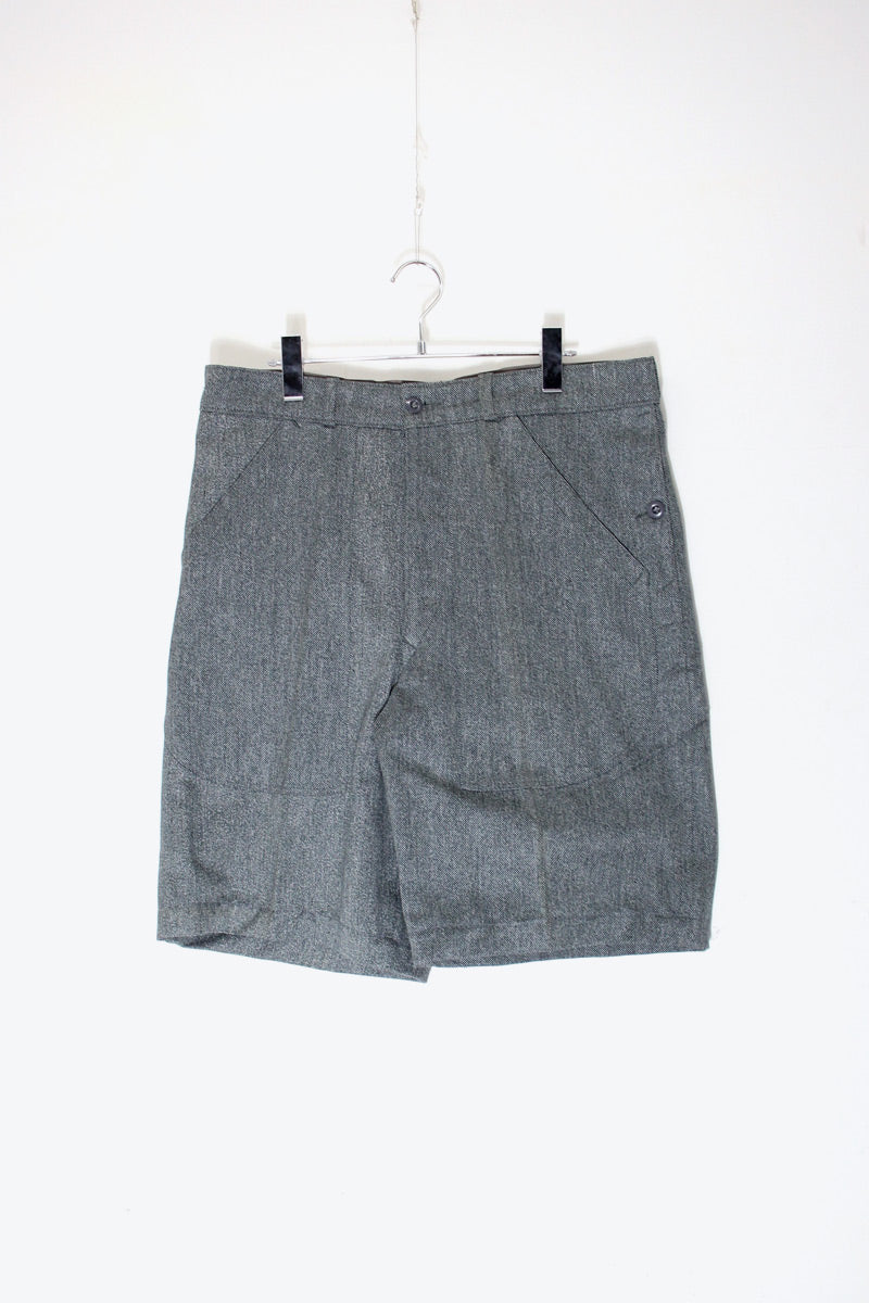 LATE 80S VINTAGE DENIM WORK SHORTS / BLUE GREY [SIZE: 45 USED]