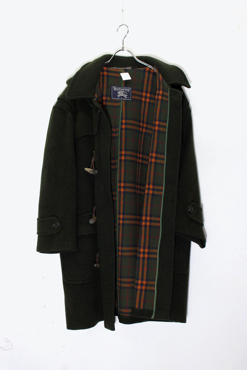 MADE IN USA 90'S DUFFLE WOOL COAT / KHAKI［ SIZE: L USED ]