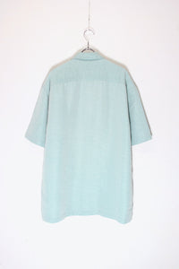 90'S S/S POCKET RAYON SHIRT / EMERALD GREEN [SIZE: M USED]