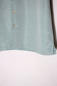 90'S S/S POCKET RAYON SHIRT / EMERALD GREEN [SIZE: M USED]