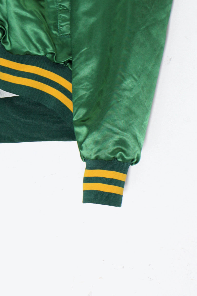 MADE IN USA 90'S OAKLAND ATHLETICS MLB NYLON STADIUM JACKET / GREEN [ SIZE: M USED ]