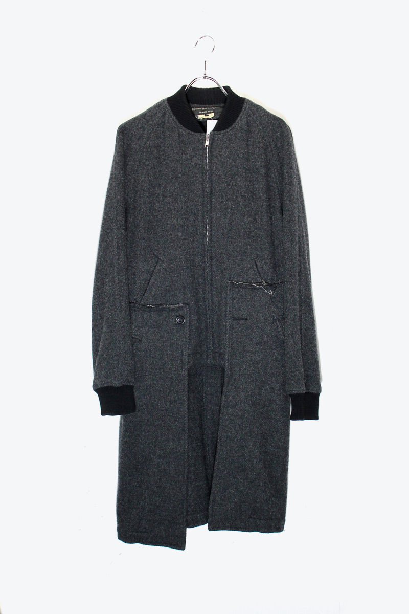MADE IN JAPAN 13'S DOCKING WOOL ZIP COAT / CHARCOAL [ SIZE: S USED ]