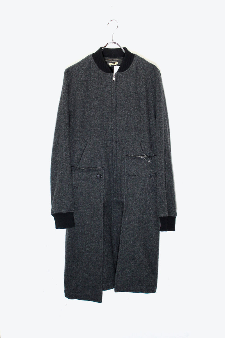 MADE IN JAPAN 13'S DOCKING WOOL ZIP COAT / CHARCOAL［ SIZE: S USED ]