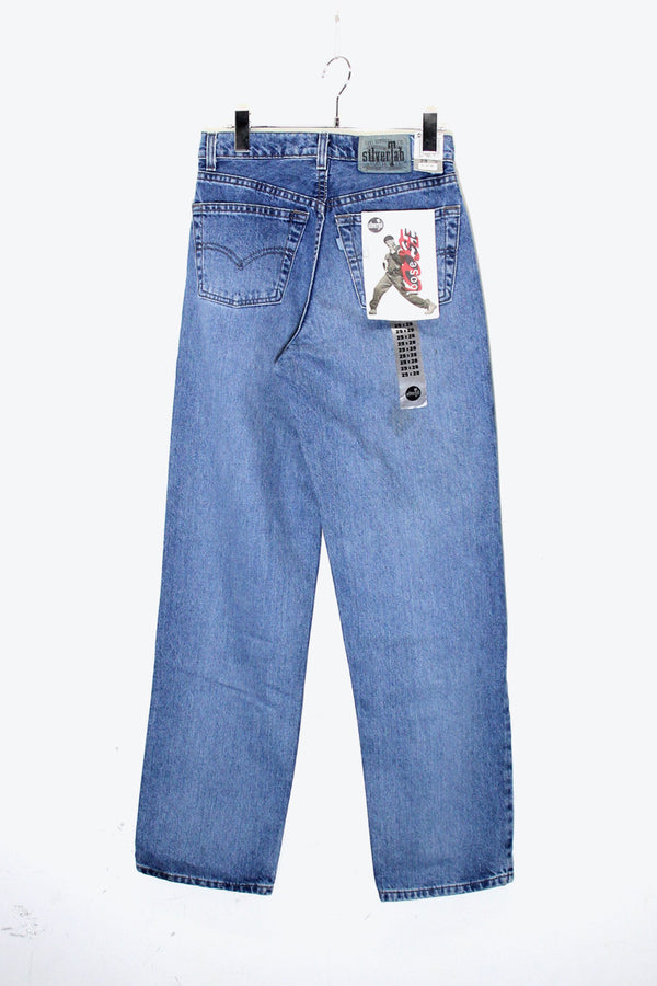 MADE IN USA 96'S SILVER TAB LOOSE DENIM PANTS DEADSTOCK / NOS / INDIGO [SIZE: W27L32 USED]