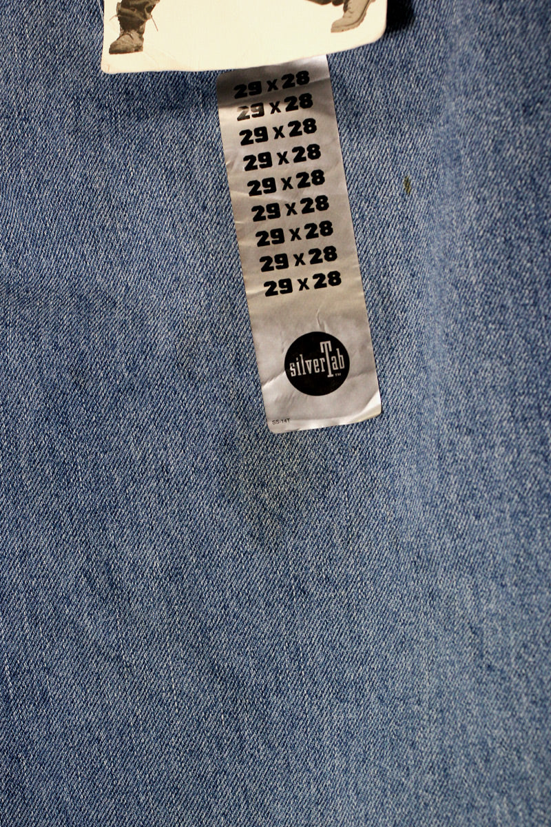 MADE IN USA 96'S SILVER TAB LOOSE DENIM PANTS DEADSTOCK / NOS / INDIGO [SIZE: W27L32 USED]