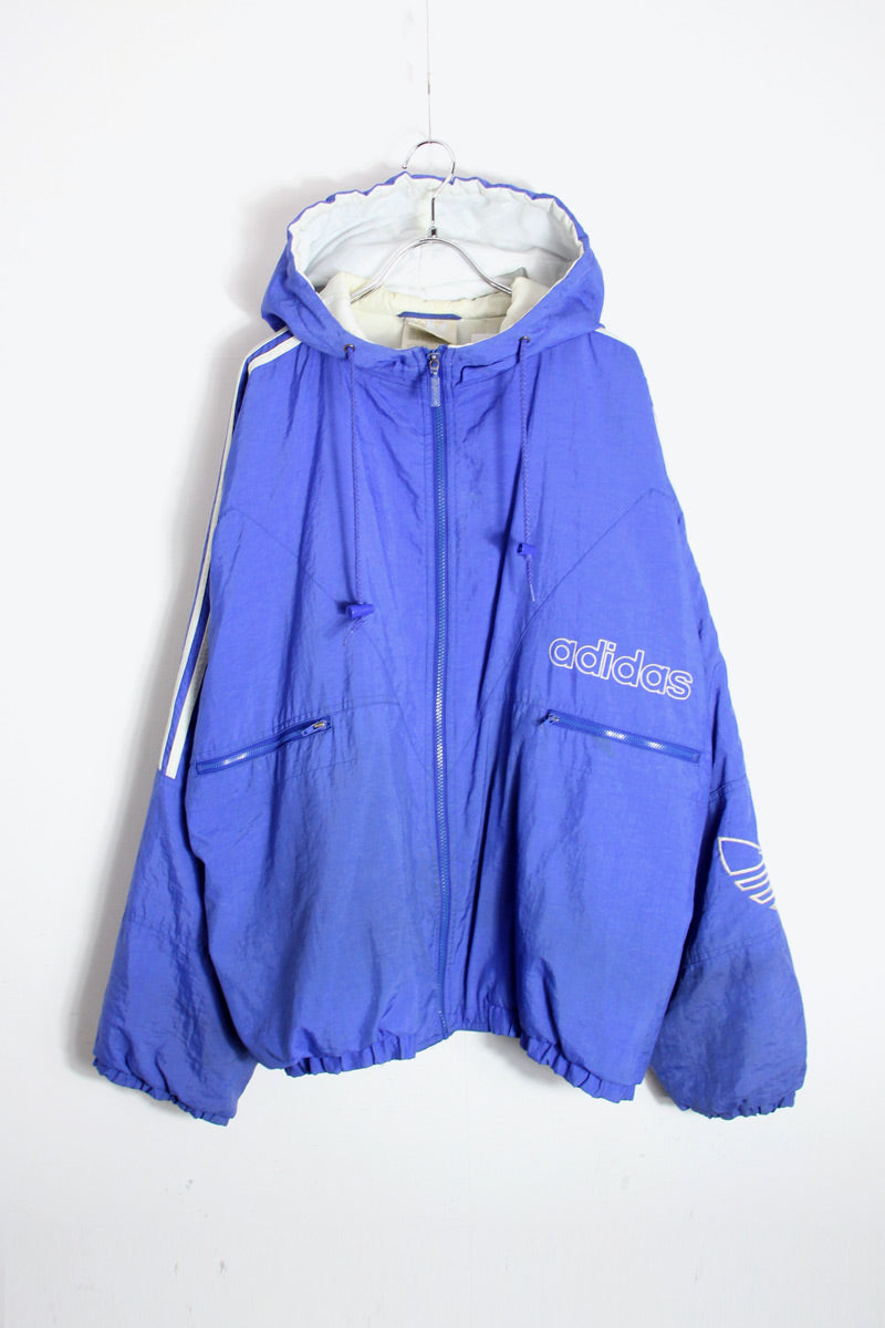 Adidas trefoil jacket blue sale