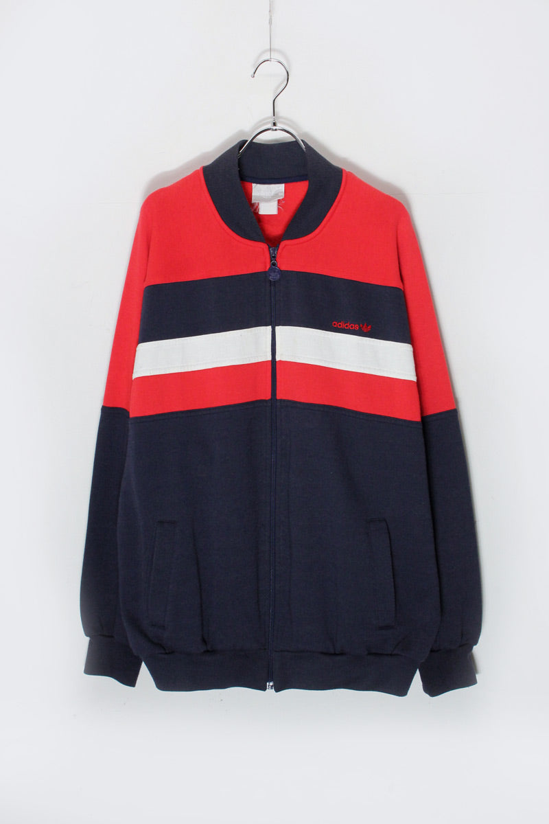 90'S SWEAT ZIP TRACK JACKET / NAVY/RED/WHITE [SIZE: XL相当 USED]