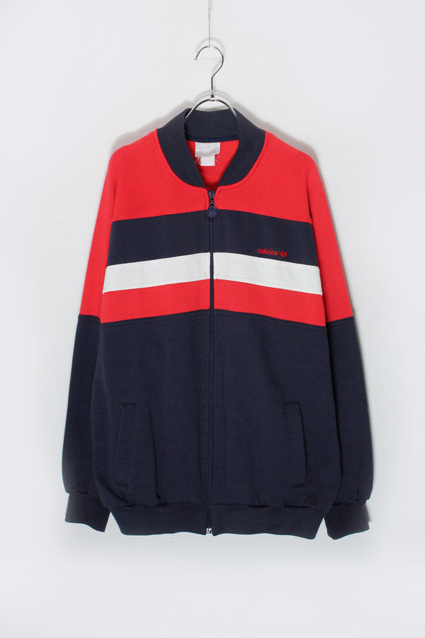 90'S SWEAT ZIP TRACK JACKET / NAVY/RED/WHITE [SIZE: XL相当 USED]