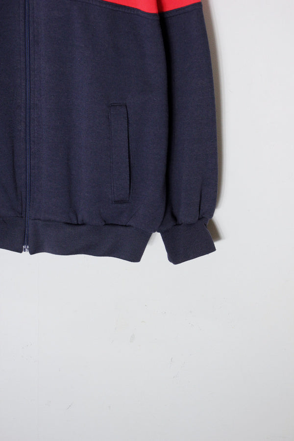 90'S SWEAT ZIP TRACK JACKET / NAVY/RED/WHITE [SIZE: XL相当 USED]