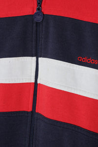 90'S SWEAT ZIP TRACK JACKET / NAVY/RED/WHITE [SIZE: XL相当 USED]