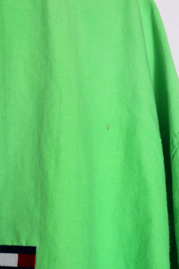 90'S BACK LOGO COTTON NYLON ZIP JACKET / NEON GREEN [SIZE: M USED]