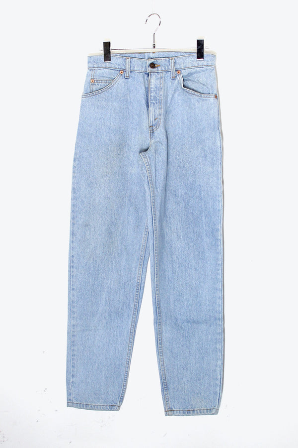 MADE IN USA 92'S ORANGE TAB 550 DENIM PANTS / LIGHT BLUE [SIZE: W29L30 USED]