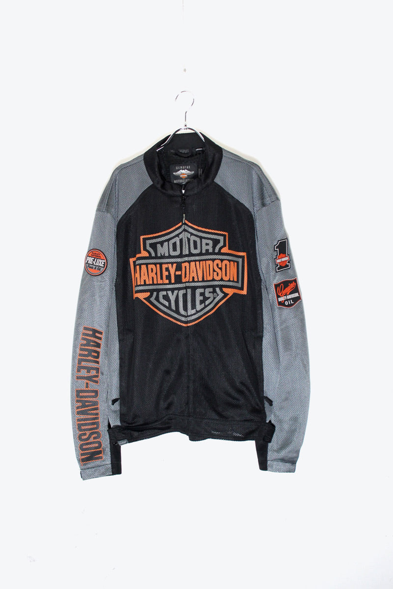 BADGE CUSTOM LOGO MESH RACING JACKET DEADSTOCK/NOS / BLACK [ SIZE: XL USED ]
